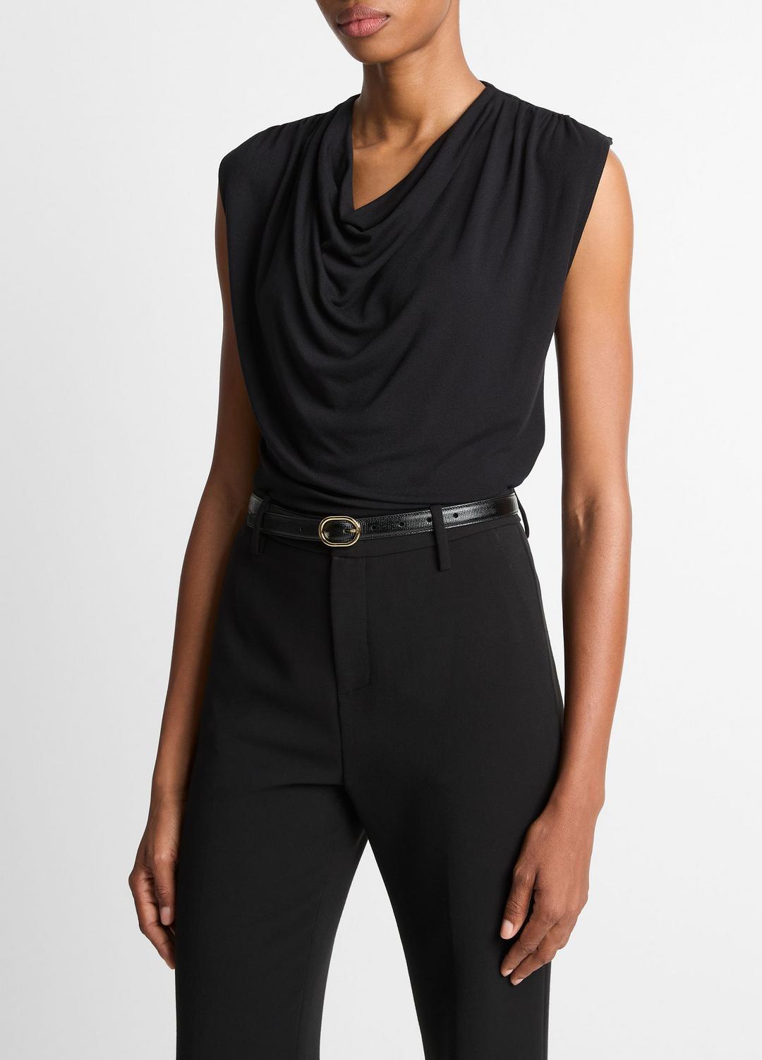 VINCE Best Seller - Jersey Draped Cowl-Neck Top in Tank Tops