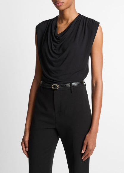 VINCE Best Seller - Jersey Draped Cowl-Neck Top in Tank Tops
