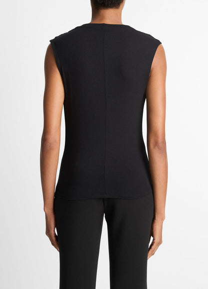 VINCE Best Seller - Jersey Draped Cowl-Neck Top in Tank Tops