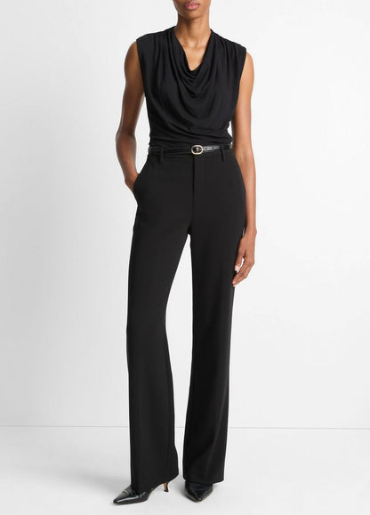 VINCE Best Seller - Jersey Draped Cowl-Neck Top in Tank Tops
