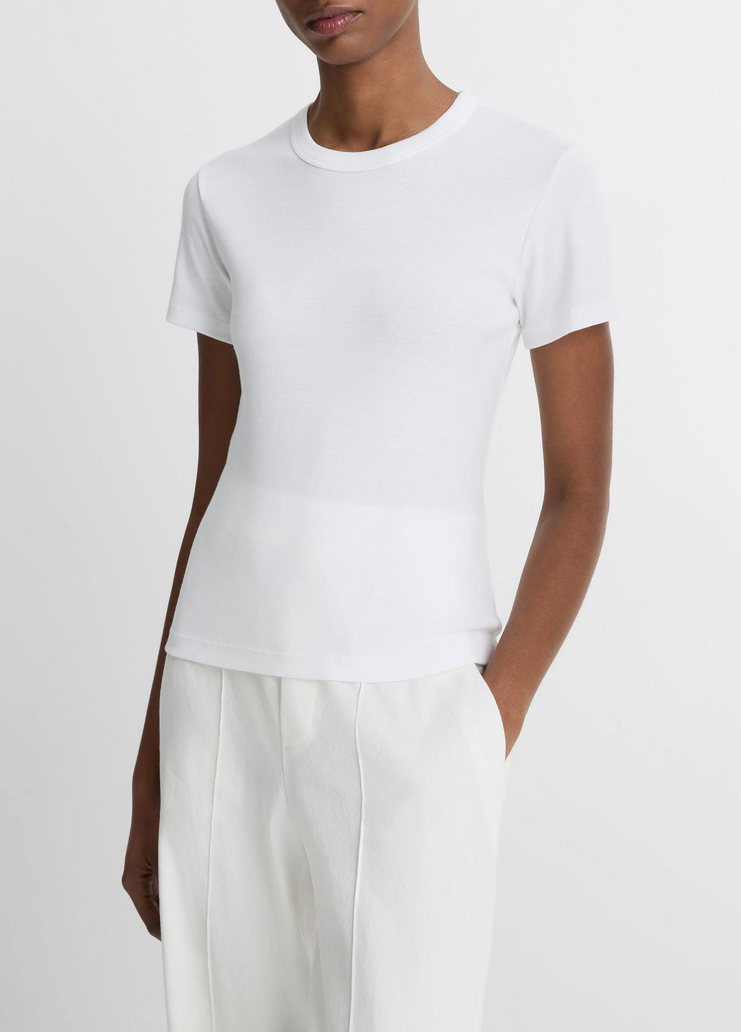 VINCE Great Value - Pima Cotton-Blend '90s Shrunken T-Shirt in Short Sleeve