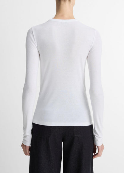 VINCE Essential - Essential Pima Cotton-Blend Long-Sleeve T-Shirt in Long Sleeve