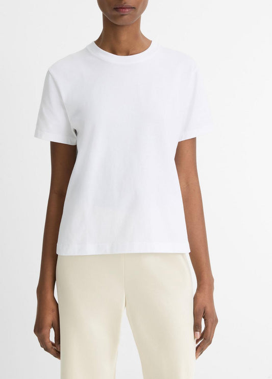 VINCE Signature - Pima Cotton Crew Neck T-Shirt in Short Sleeve