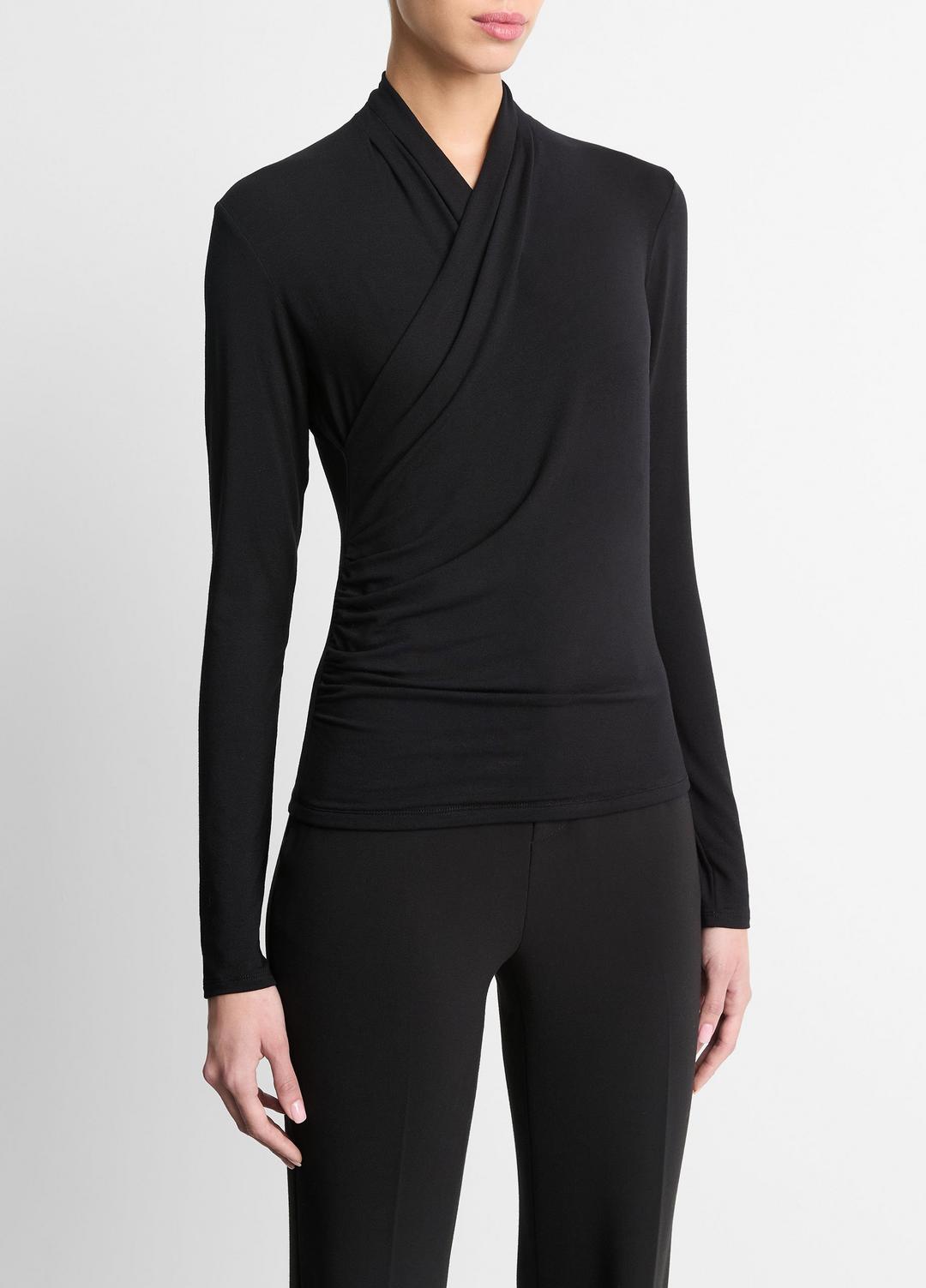 VINCE Top Pick - Fixed Wrap Long-Sleeve Top in Long Sleeve