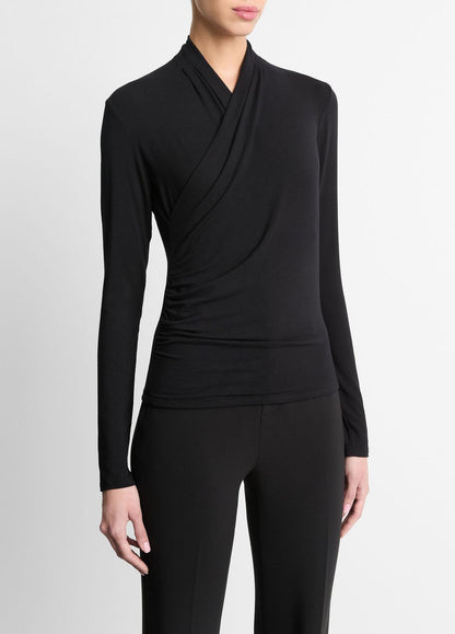 VINCE Top Pick - Fixed Wrap Long-Sleeve Top in Long Sleeve