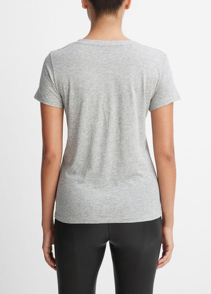 VINCE Special Offer - Essential Pima Cotton V-Neck T-Shirt in Short Sleeve