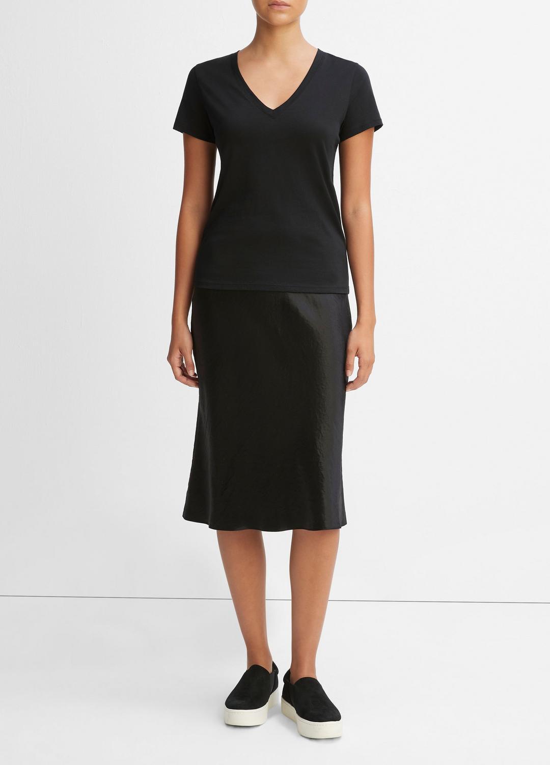 VINCE Best Price - Essential Pima Cotton V-Neck T-Shirt in Short Sleeve