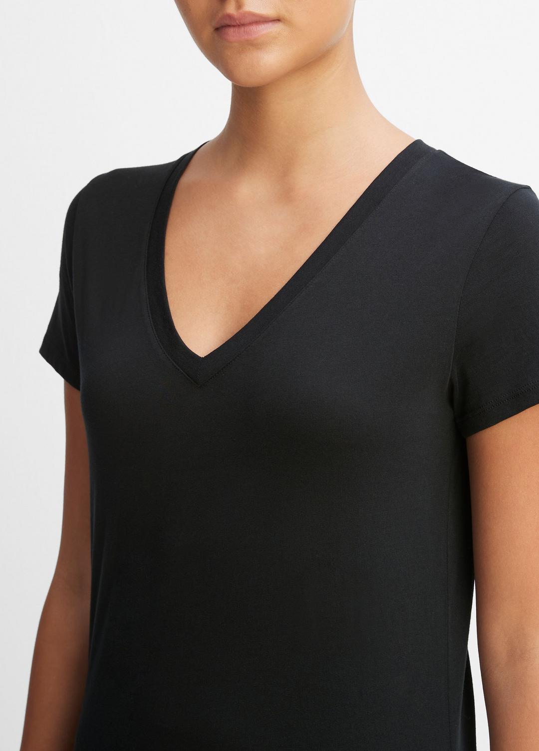 VINCE Best Price - Essential Pima Cotton V-Neck T-Shirt in Short Sleeve