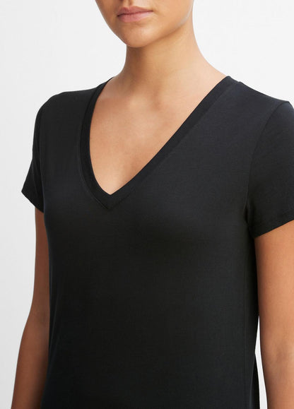 VINCE Best Price - Essential Pima Cotton V-Neck T-Shirt in Short Sleeve