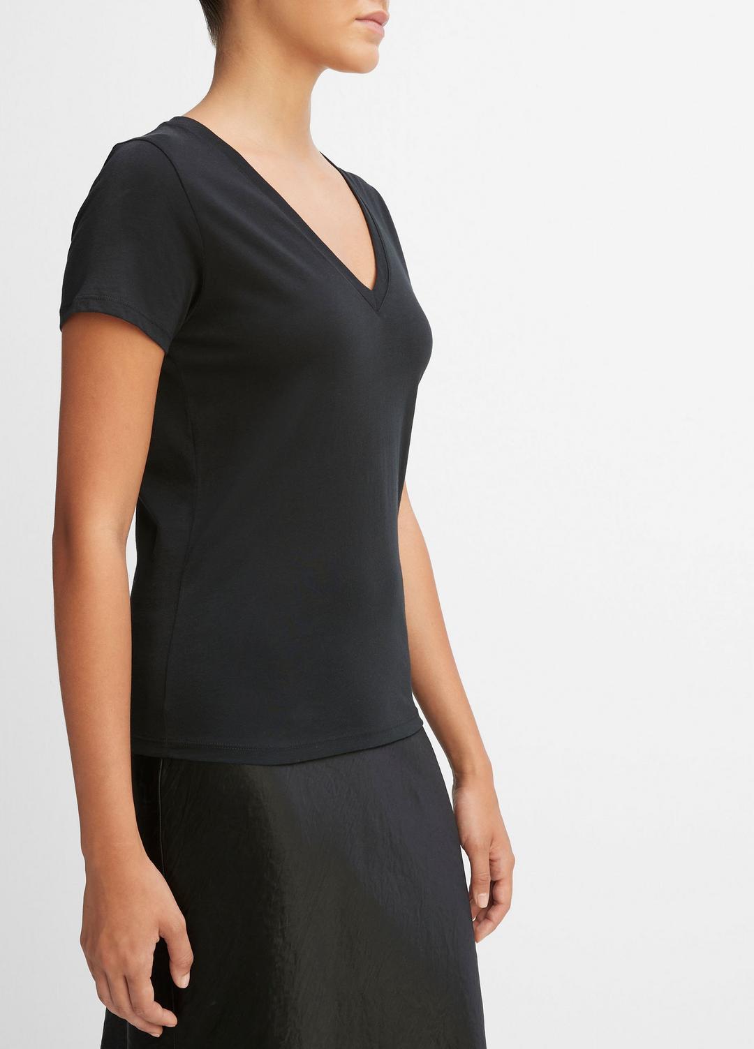 VINCE Best Price - Essential Pima Cotton V-Neck T-Shirt in Short Sleeve