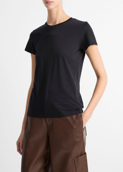 VINCE Customer Favorite - Essential Pima Cotton Crew Neck T-Shirt in Short Sleeve