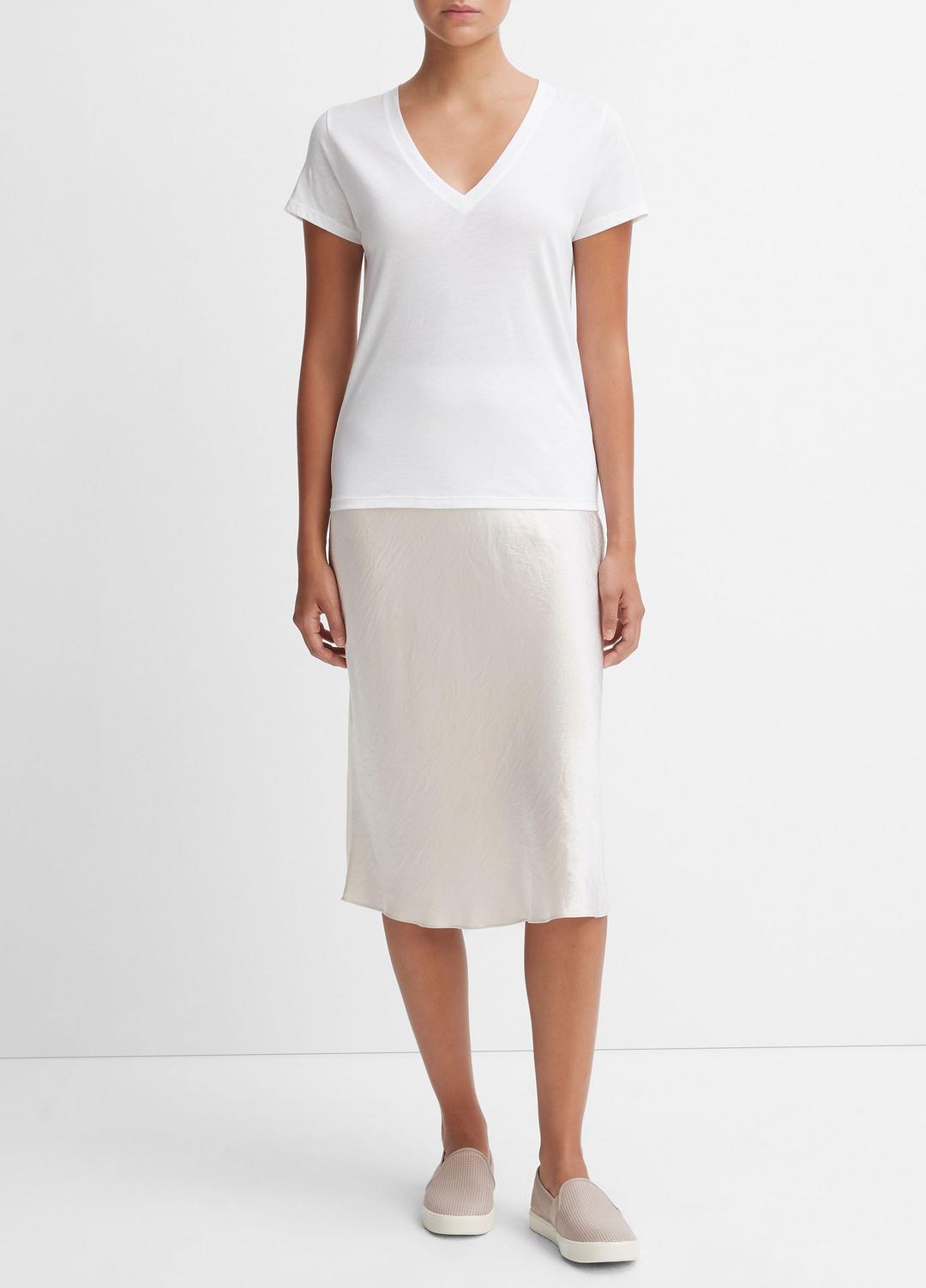 VINCE Essential - Essential Pima Cotton V-Neck T-Shirt in Short Sleeve