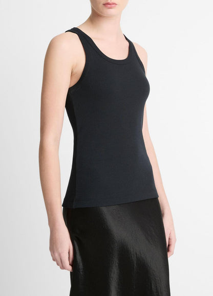 VINCE Exclusive - Ribbed Scoop-Neck Tank in Tank Tops