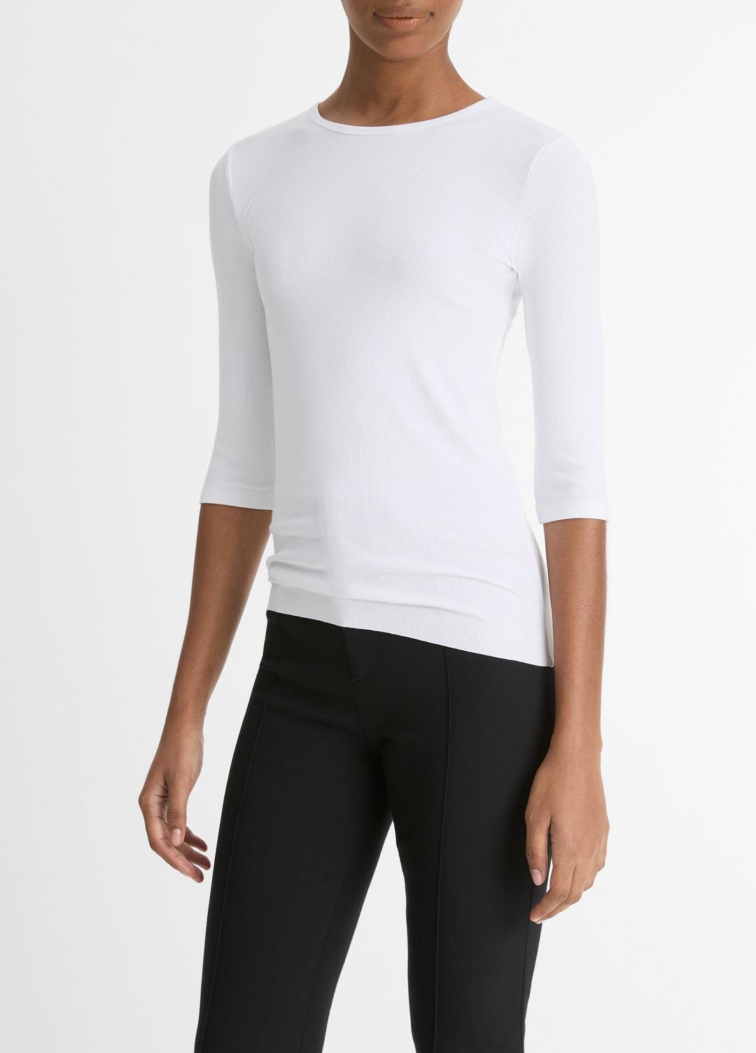 VINCE Trusted - Elbow-Sleeve Crew Neck T-Shirt in Short Sleeve