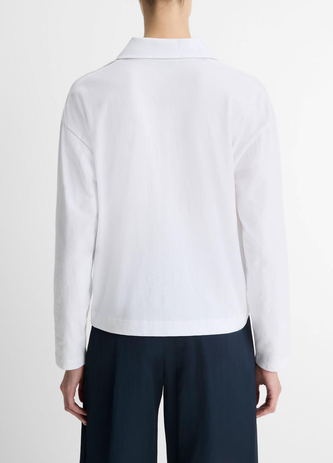 VINCE Best Price - Easy Pima Cotton Long-Sleeve Polo Shirt in Long Sleeve