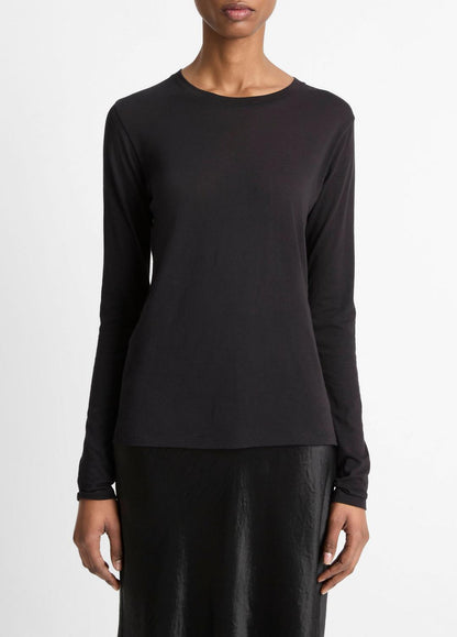 VINCE Best Seller - Essential Long Sleeve Crew Neck T-Shirt in Long Sleeve