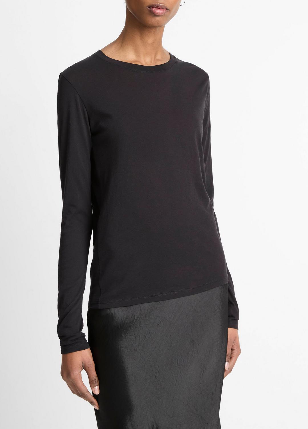 VINCE Best Seller - Essential Long Sleeve Crew Neck T-Shirt in Long Sleeve
