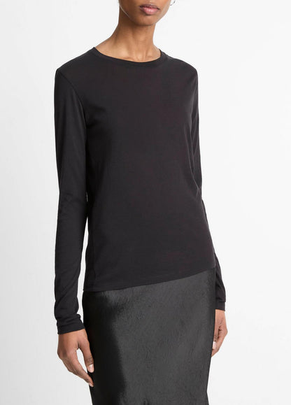 VINCE Best Seller - Essential Long Sleeve Crew Neck T-Shirt in Long Sleeve