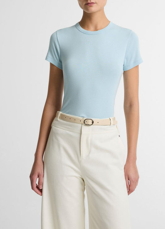 VINCE Latest - Pima Cotton-Blend '90s Shrunken T-Shirt in Short Sleeve