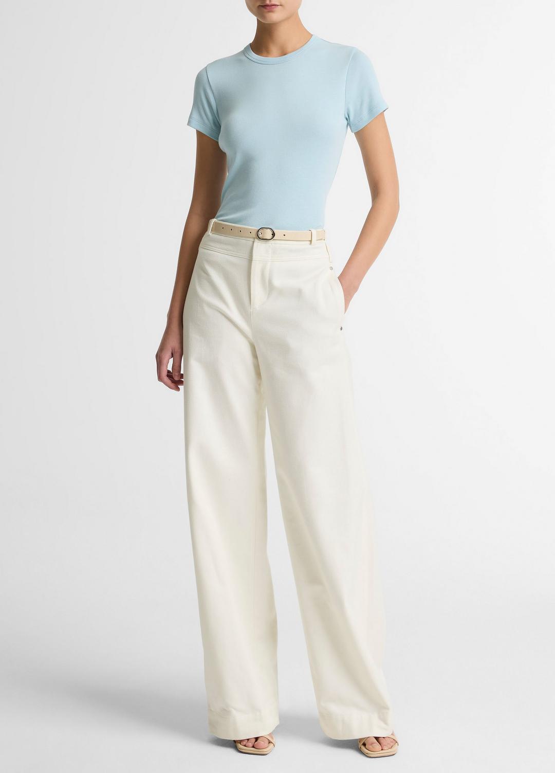 VINCE Latest - Pima Cotton-Blend '90s Shrunken T-Shirt in Short Sleeve