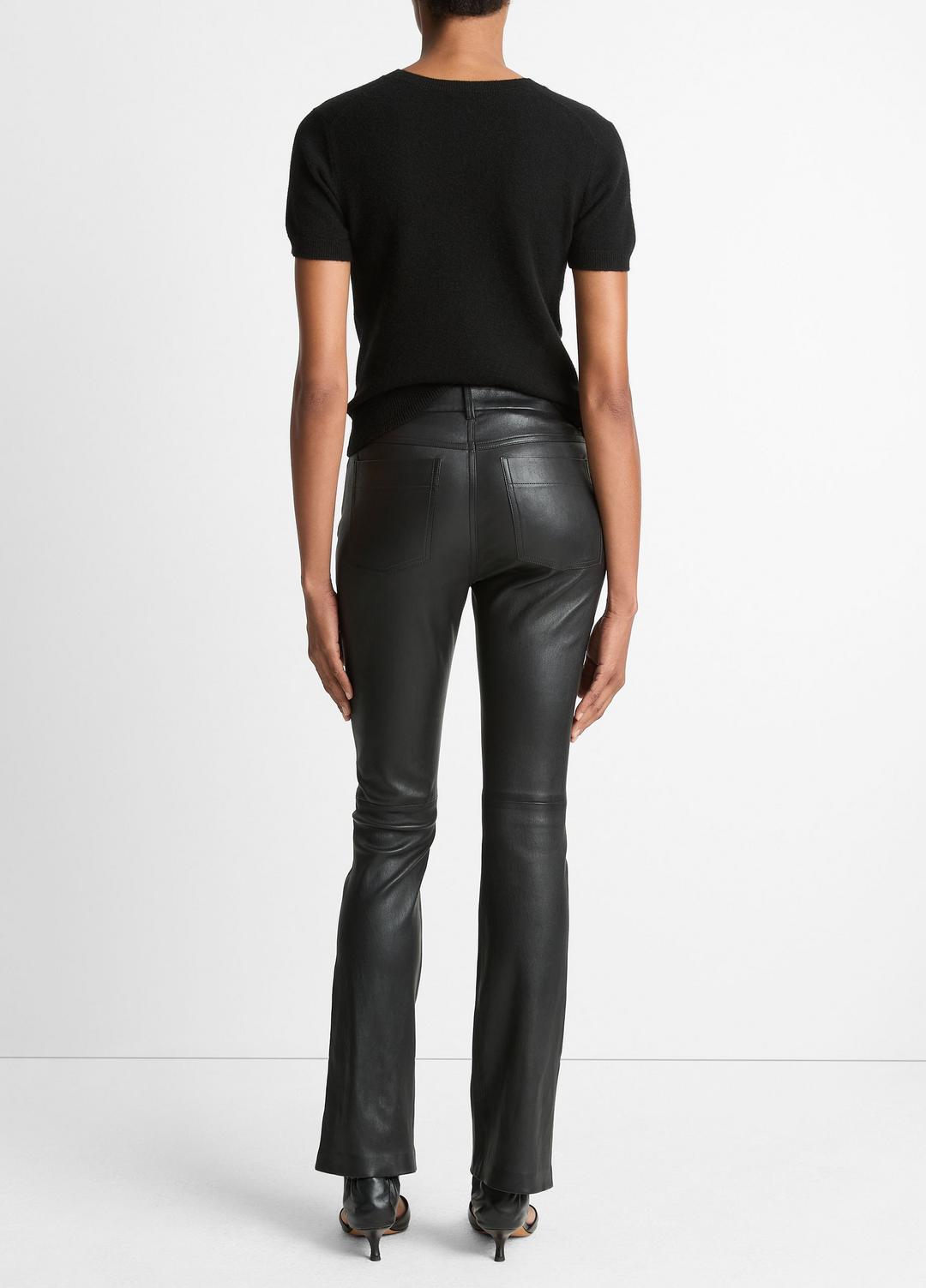 VINCE Signature - Stretch Leather Boot-Cut Pant in Trousers