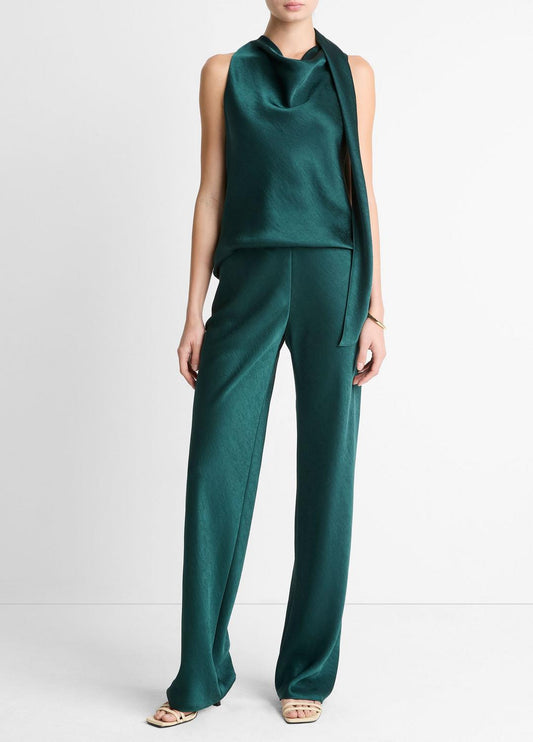VINCE Special Offer - Colette High-Rise Fluid Satin Bias Pant in Trousers