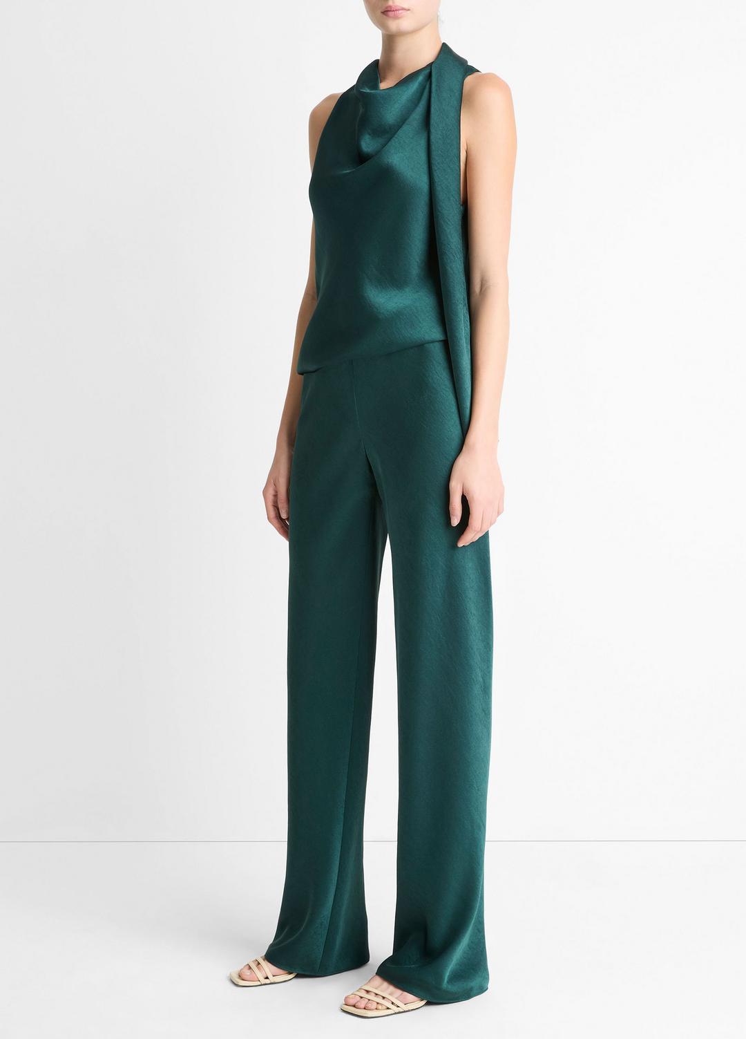 VINCE Special Offer - Colette High-Rise Fluid Satin Bias Pant in Trousers