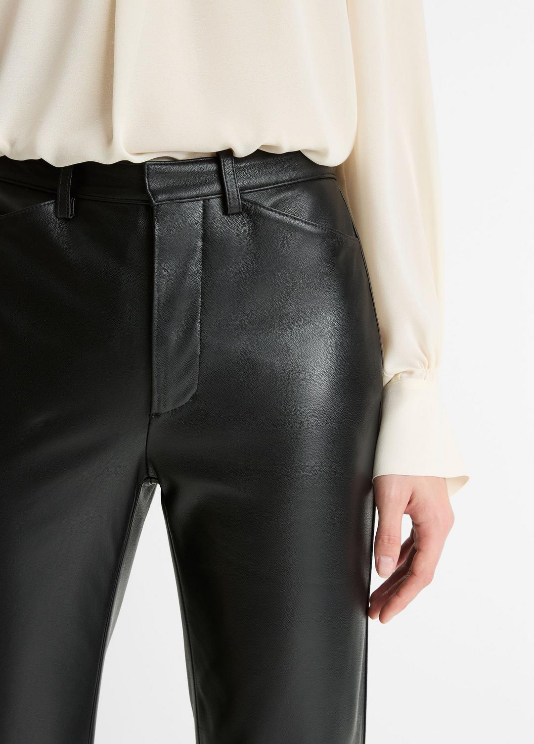 VINCE Trending - Leather Straight-Leg Trouser in Trousers