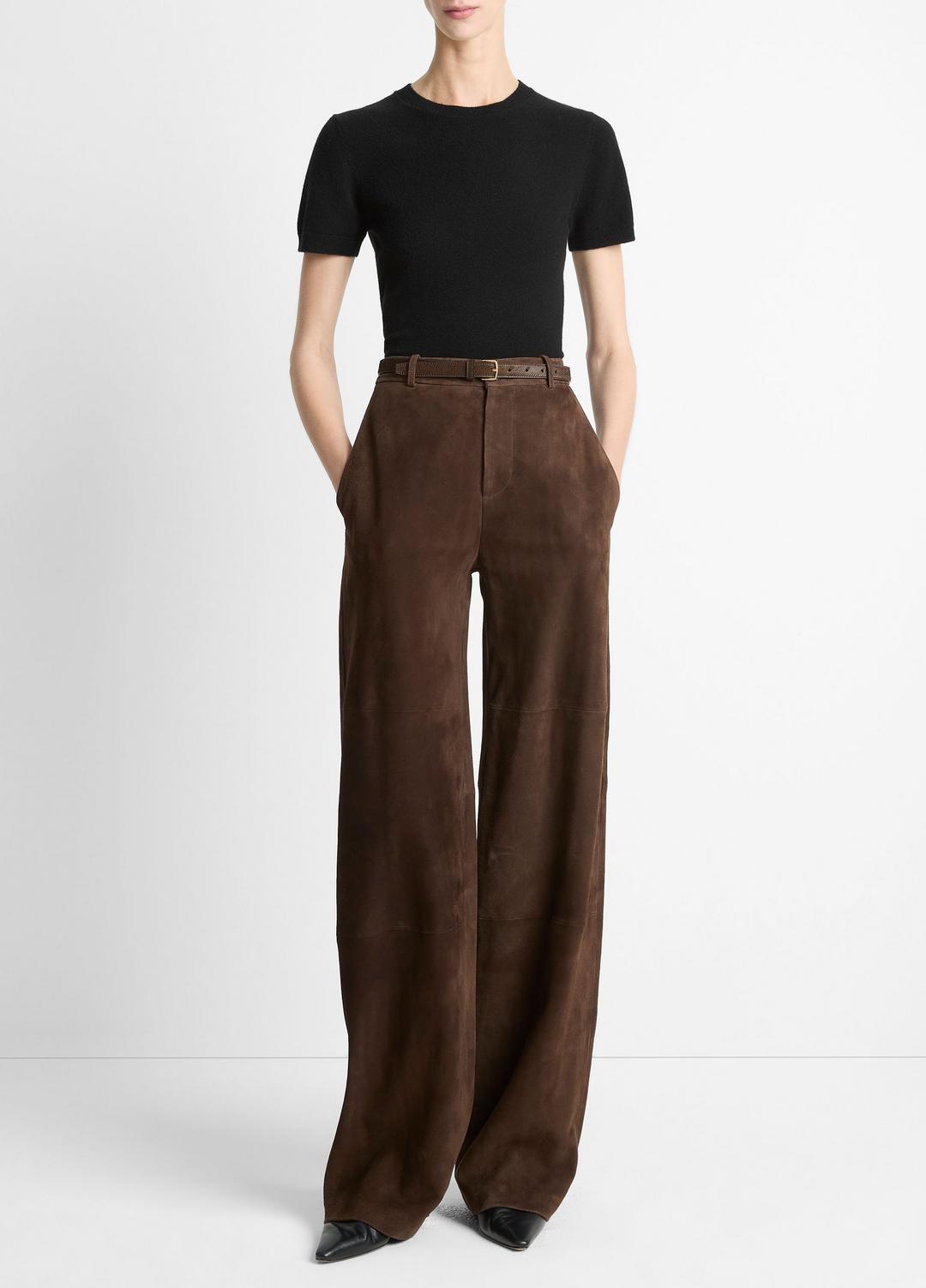 VINCE Great Value - Suede Mid-Rise Trouser in Trousers
