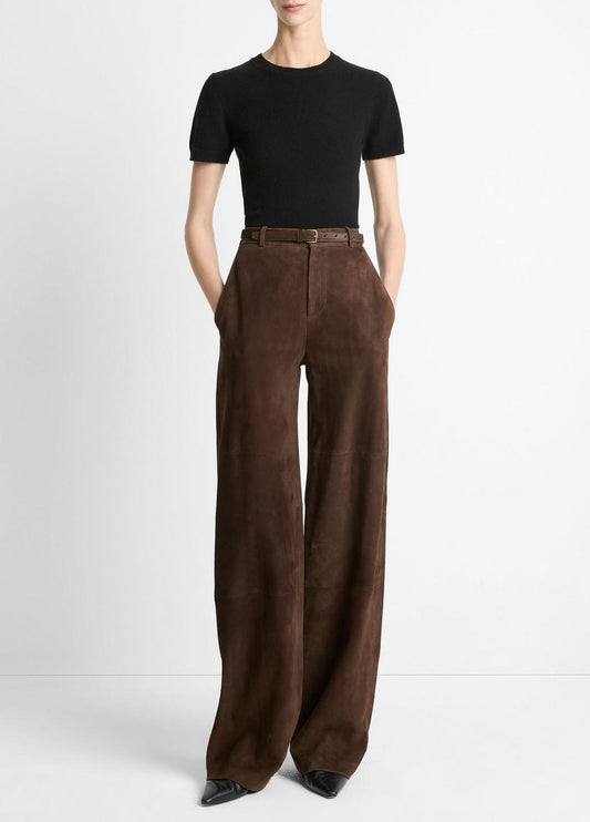 VINCE Great Value - Suede Mid-Rise Trouser in Trousers