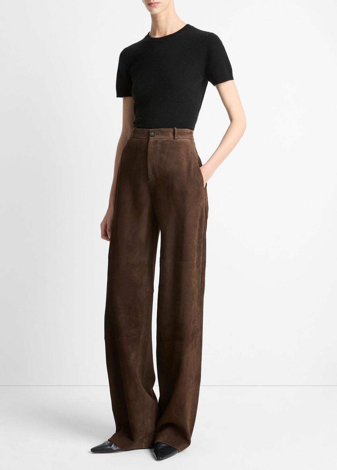 VINCE Great Value - Suede Mid-Rise Trouser in Trousers