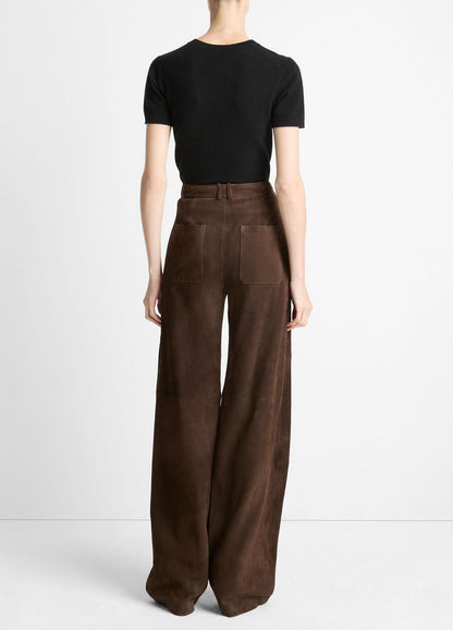 VINCE Great Value - Suede Mid-Rise Trouser in Trousers