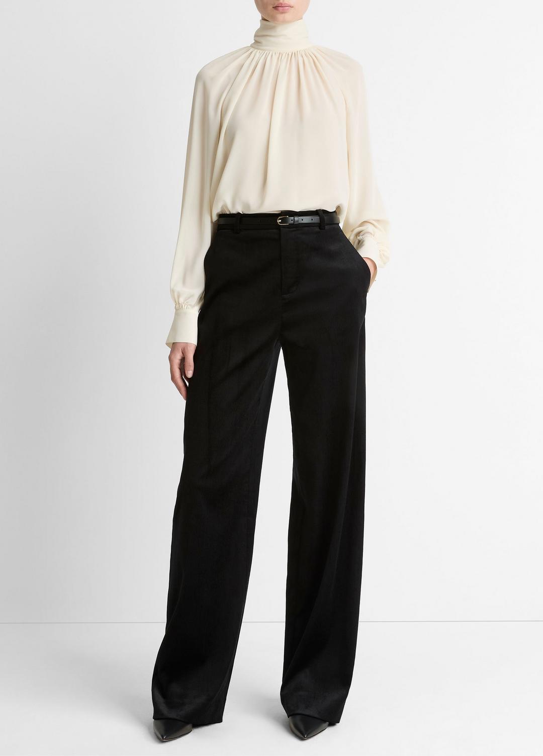 VINCE Recommended - Italian Velvet High-Waist Wide-Leg Trouser in Wide Leg