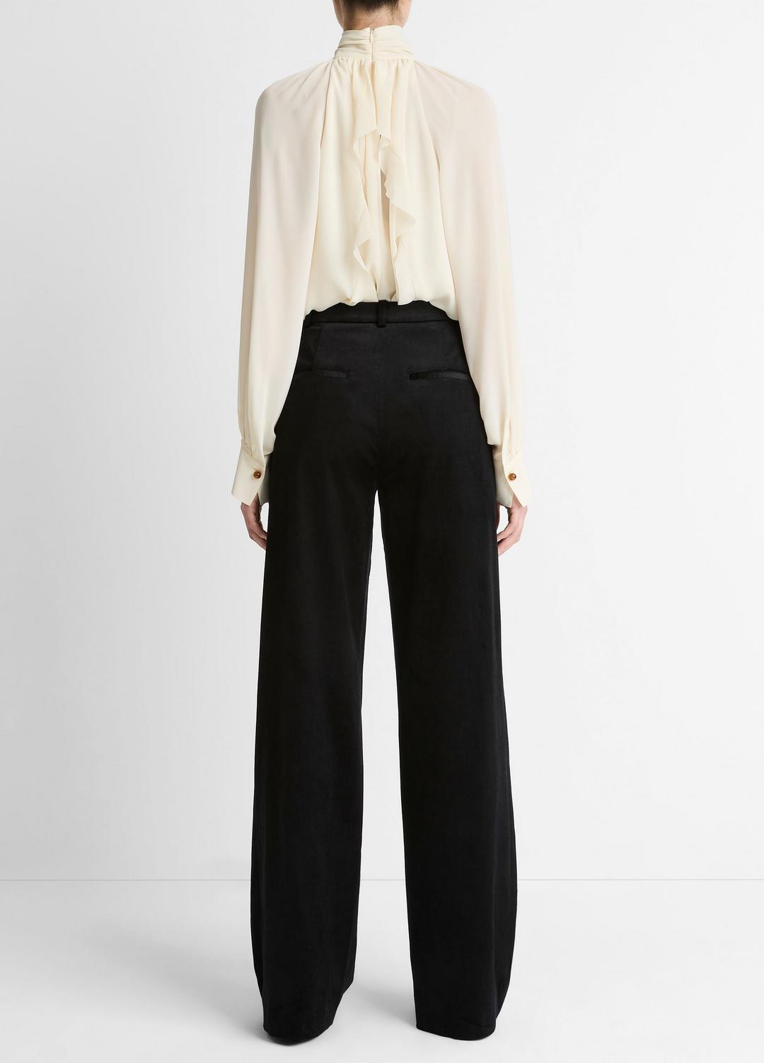 VINCE Recommended - Italian Velvet High-Waist Wide-Leg Trouser in Wide Leg