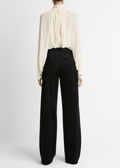VINCE Recommended - Italian Velvet High-Waist Wide-Leg Trouser in Wide Leg