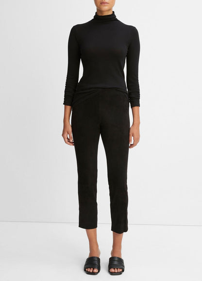 VINCE Quality - Stretch Suede Split Hem Crop Legging in Leggings