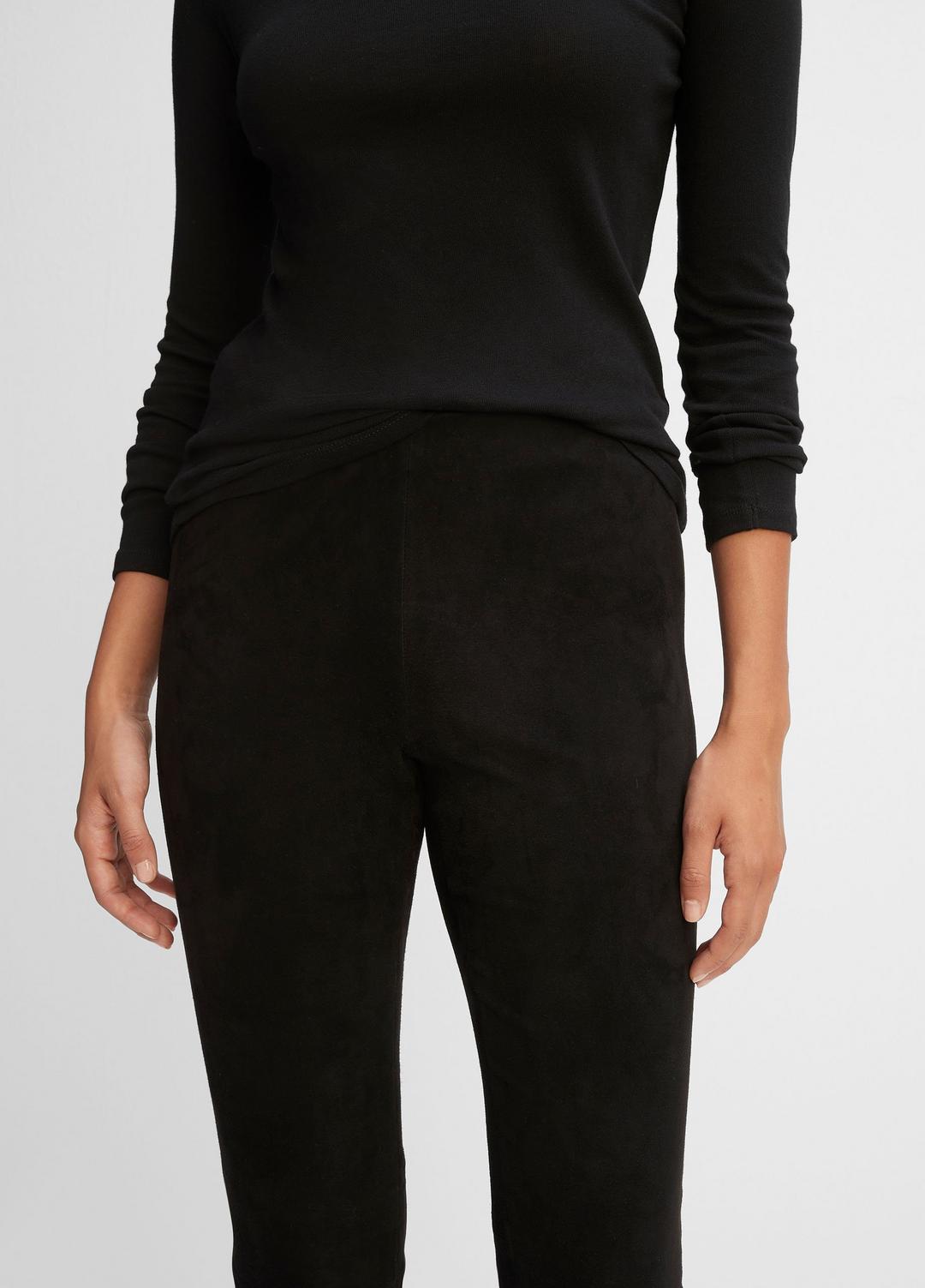VINCE Quality - Stretch Suede Split Hem Crop Legging in Leggings