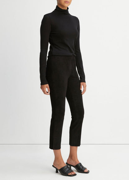 VINCE Quality - Stretch Suede Split Hem Crop Legging in Leggings