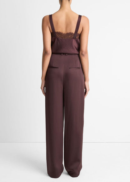 VINCE Smart Buy - Satin Pleated Wide-Leg Trouser in Trousers