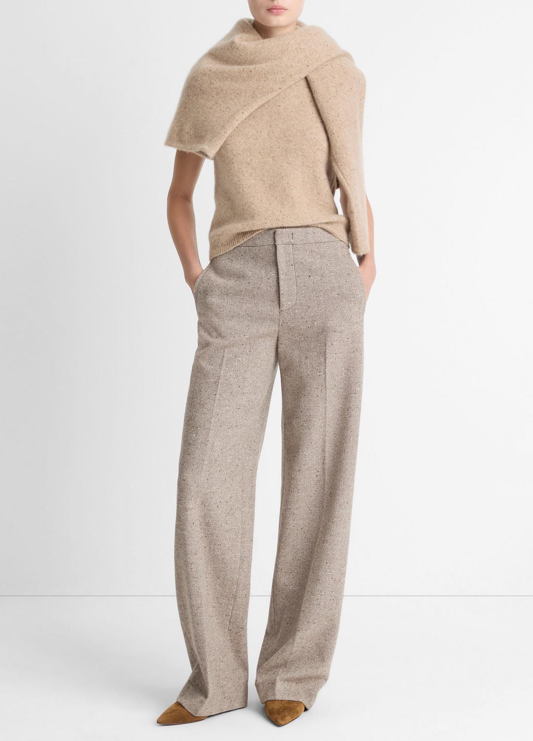 VINCE Recommended - Donegal Wool-Blend Wide-Leg Trouser in Trousers