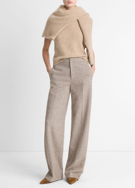 VINCE Recommended - Donegal Wool-Blend Wide-Leg Trouser in Trousers