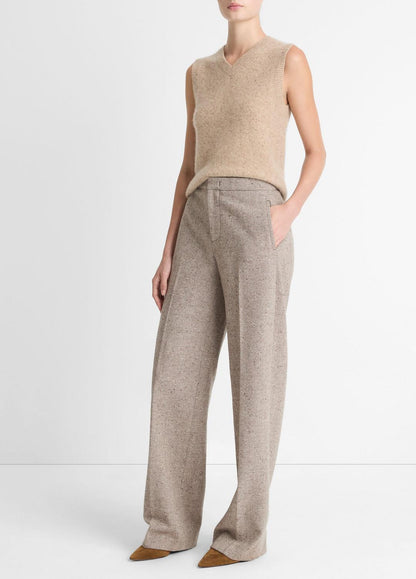 VINCE Recommended - Donegal Wool-Blend Wide-Leg Trouser in Trousers