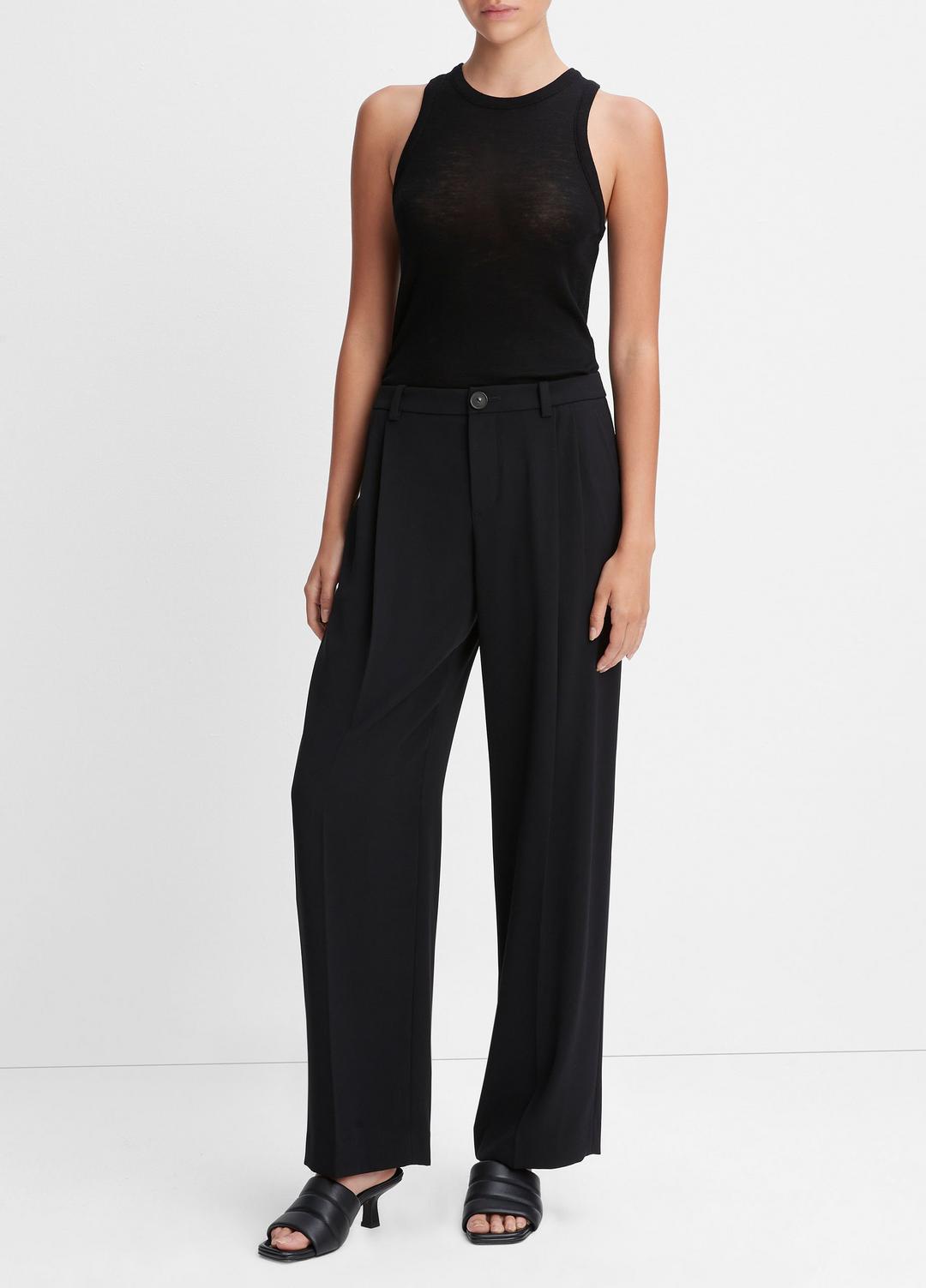 VINCE Hot Sale - Drop-Waist Pleated Crepe Trouser in Trousers