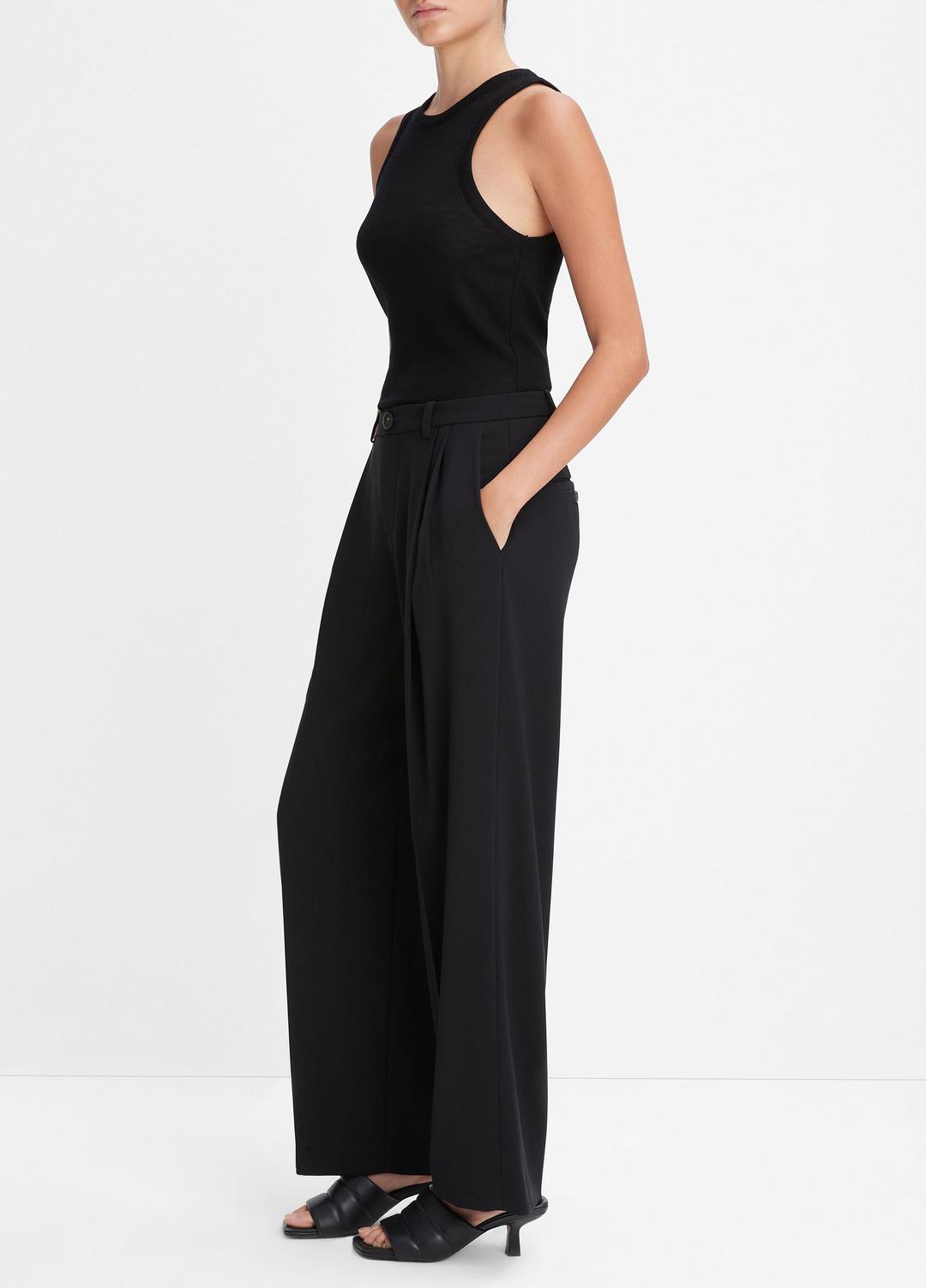 VINCE Hot Sale - Drop-Waist Pleated Crepe Trouser in Trousers