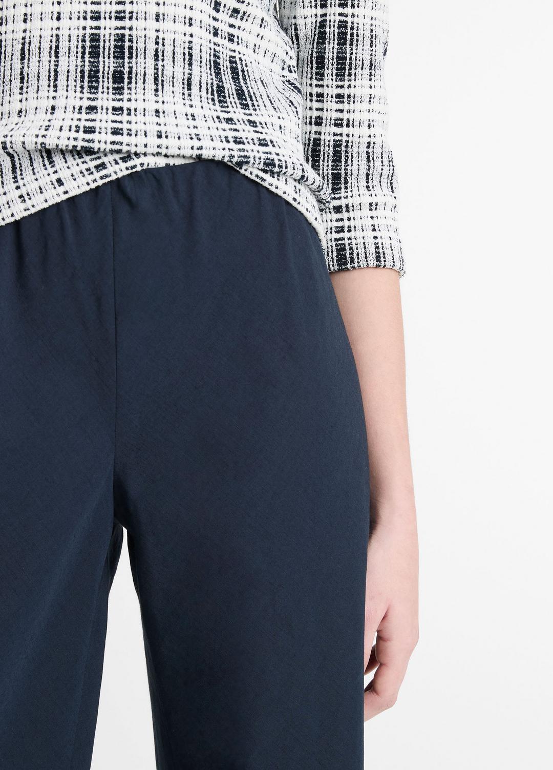 VINCE Essential - Cotton-Blend High-Waist Bias Pant in Wide Leg
