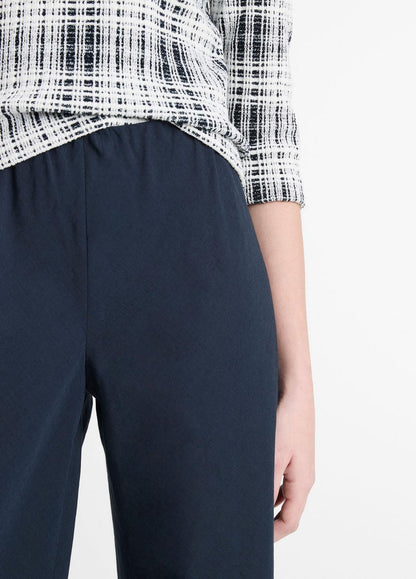 VINCE Essential - Cotton-Blend High-Waist Bias Pant in Wide Leg