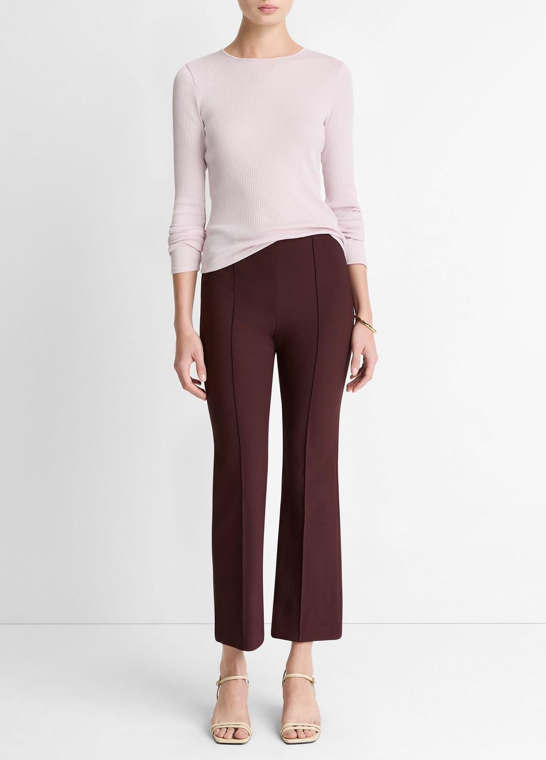 VINCE Best Price - Niki Mid-Rise Pintuck Crop Flare Pant in Trousers