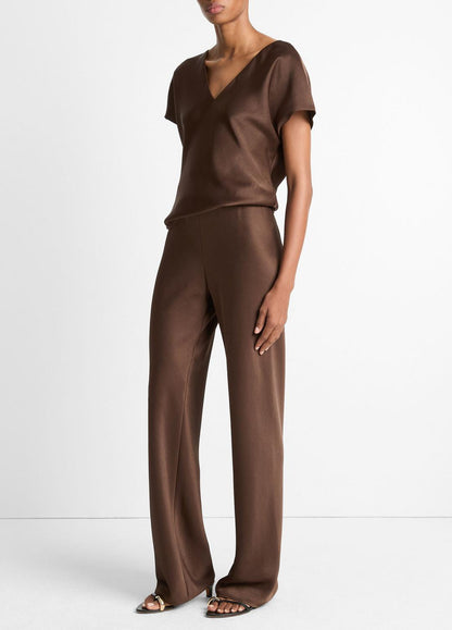 VINCE Smart Buy - Colette High-Rise Fluid Satin Bias Pant in Trousers