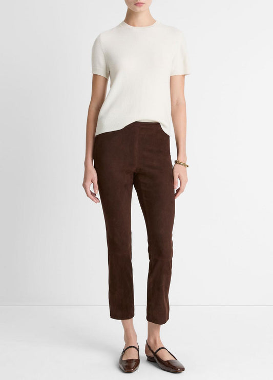 VINCE Everyday - Suede Split-Hem Cropped Pant in Leggings