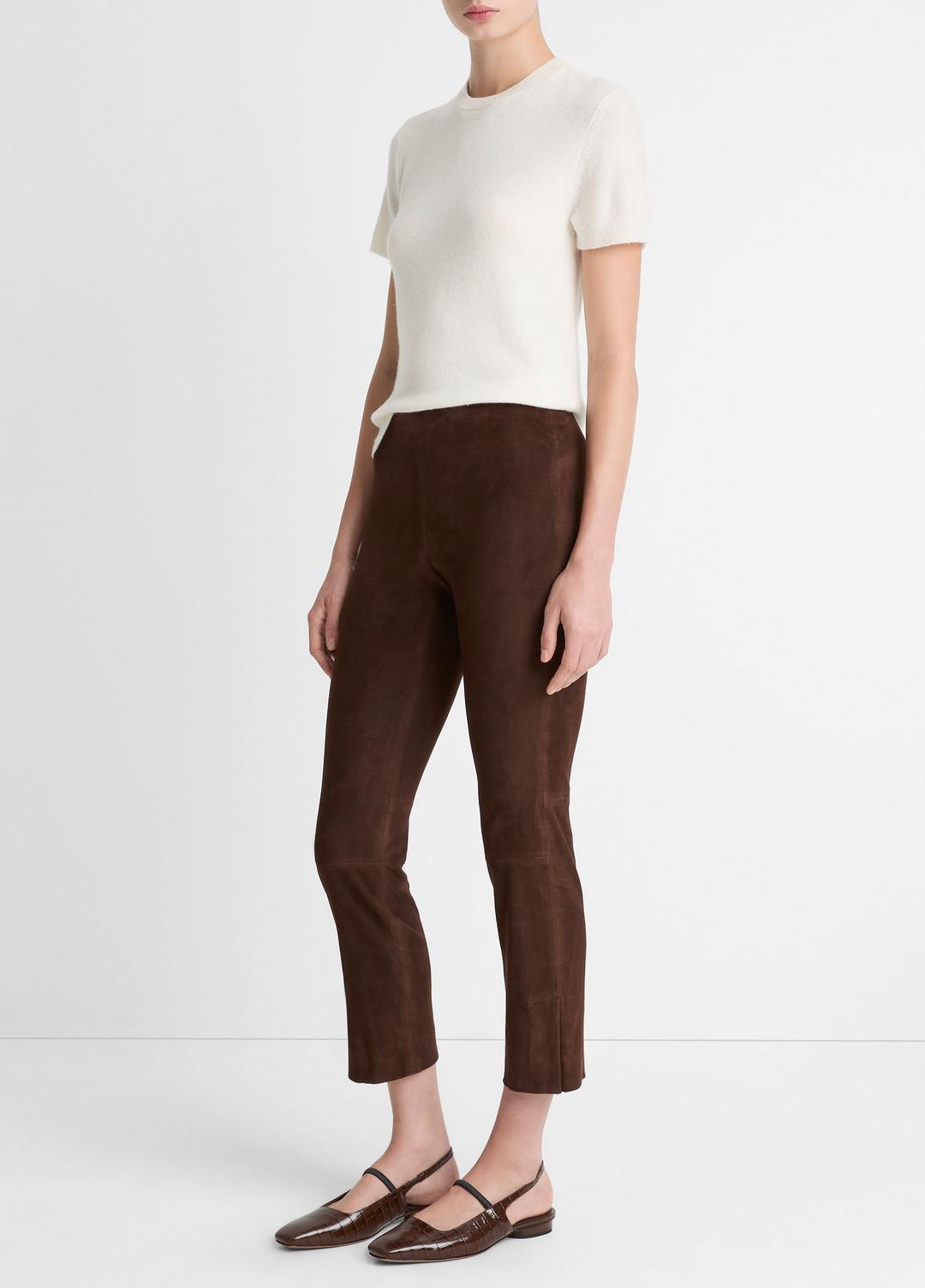 VINCE Everyday - Suede Split-Hem Cropped Pant in Leggings